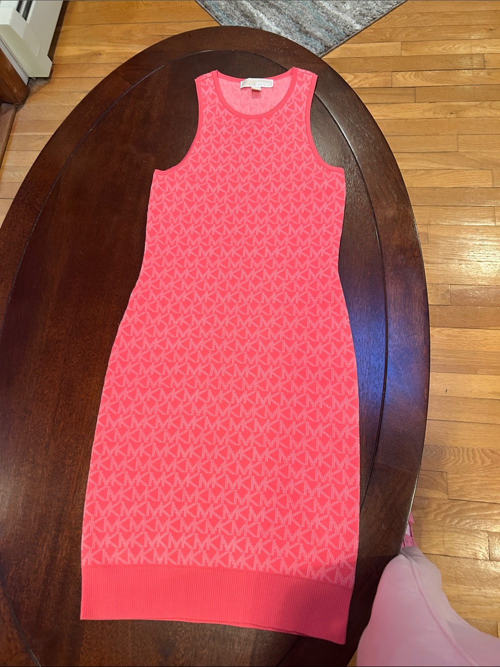 Michael Kors knit maxi tank dress in hot coral!